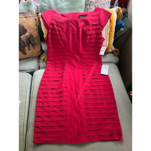 Women's Adrianna Papell Pink Ruched Sheath Dress Size 12